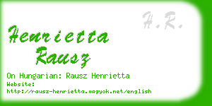 henrietta rausz business card